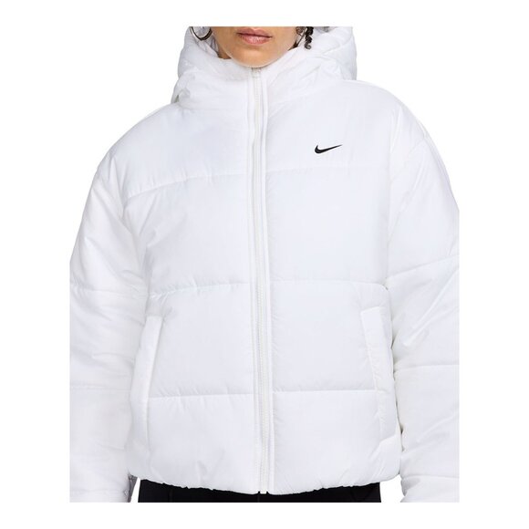 Nike Women's Therma-fit Hooded Classic Puffer Jacket - White - Size XS NWT - Picture 2 of 4